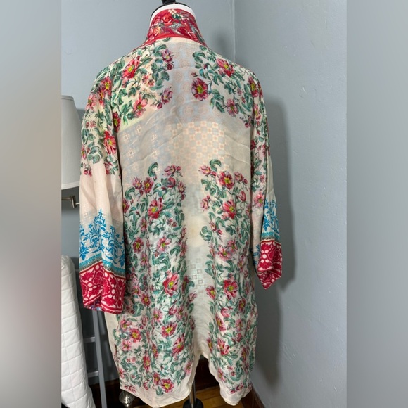 Johnny Was Reversible Onyx Kimono In Multi Print Rare Piece - Picture 5 of 14